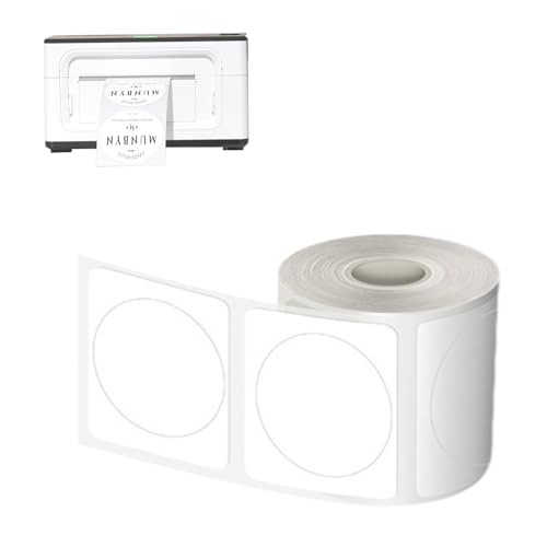 M110 Thermodrucker-Etiketten, runde selbstklebende Thermoetiketten, 50 x 50 mm, für Unternehmen, Haus, Büro, 140 Blatt M110 Thermodrucker-Etiketten, runde selbstklebende Thermoetiketten, 50 x 50 mm, für Unternehmen, Haus, Büro, 140 Blatt von xutong