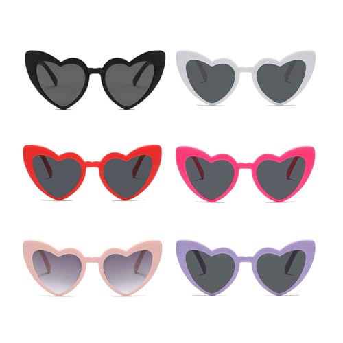 XUTONG 6 Paar Sonnenbrille in Herzform, lustige bunte Partybrillen für Geburtstagsfeiern, Hochzeitsfeiern, Karnevalsparty. Herzförmige Sonnenbrille XUTONG 6 Paar Sonnenbrille in Herzform, lustige bunte Partybrillen für Geburtstagsfeiern, Hochzeitsfeiern, Karnevalsparty. Herzförmige Sonnenbrille von xutong