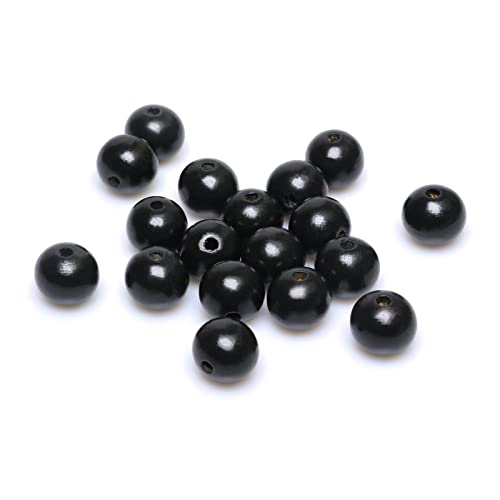 Runde Holzperlen, 20 mm, Schwarz, 50 Stück, natürliche Holzperlen, lose Abstandshalter für Girlanden, Schmuckherstellung, Heimdekoration (4 mm Loch) von xw craft