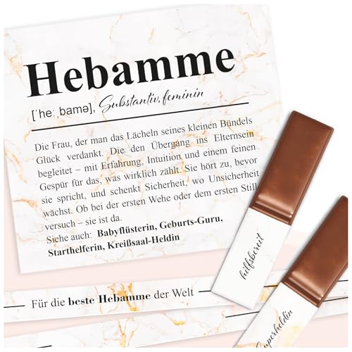 Aufkleber Set auf 3 Din A4 Sticker Bögen für Merci Schokolade für 250g Box als Geschenk ohne Schokoriegel zum persönlich Danke sagen Y062 (15 Hebamme) von yabaduu