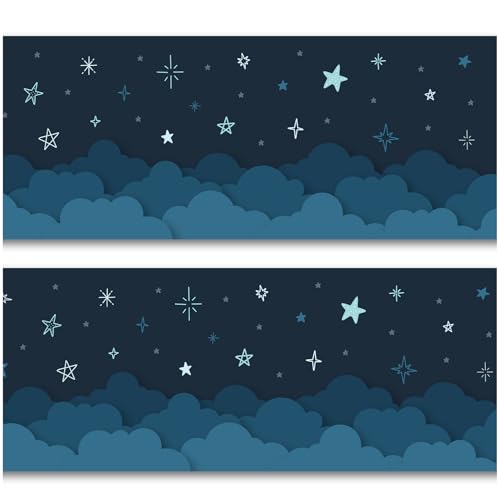 Bordüre 15cm x 200cm für Kinderzimmer Babyzimmer Dekor Aufkleber Wandbordüre selbstklebend Wandtattoo für Kinder Mädchen Junge Y033 (Sterne) von yabaduu