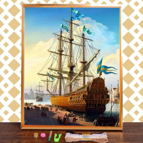Kreuzstich-Set 11CT Kreuzstich-Set, Boot, Landschaft, Schiff, bedruckter Stoff, 11 Karat Kreuzstich, Komplettset, DIY-Stickerei, DMC-Faden, Basteln, Stricken, Bastelpaket, Diy-Stickset, -40X50CM Kreuzstich-Set 11CT Kreuzstich-Set, Boot, Landschaft, Schiff, bedruckter Stoff, 11 Karat Kreuzstich, Komplettset, DIY-Stickerei, DMC-Faden, Basteln, Stricken, Bastelpaket, Diy-Stickset, -40X50CM von yade-show