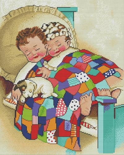 yade-show Kreuzstich-Stickset, Muster bedruckt, 11 ct, Kinderhunde, bedruckt, DIY-Wandkunst, Handarbeitsset, 40 x 50 cm yade-show Kreuzstich-Stickset, Muster bedruckt, 11 ct, Kinderhunde, bedruckt, DIY-Wandkunst, Handarbeitsset, 40 x 50 cm von yade-show