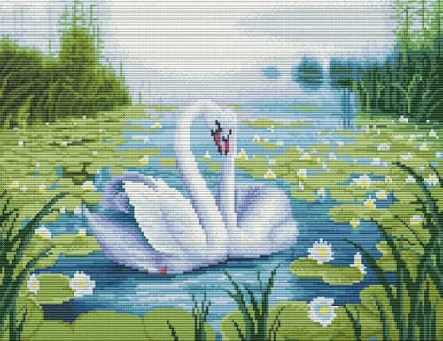 yade-show Kreuzstich-Stickset, Muster bedruckt, 11 ct, Motiv: Liebespaar, Schwanensee, bedruckt, DIY-Wandkunst, Handarbeitsset, 40 x 50 cm yade-show Kreuzstich-Stickset, Muster bedruckt, 11 ct, Motiv: Liebespaar, Schwanensee, bedruckt, DIY-Wandkunst, Handarbeitsset, 40 x 50 cm von yade-show