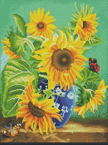 yade-show Kreuzstich-Stickset, Muster bedruckt, 11 ct, Sonnenblumen-Schmetterling, bedruckt, DIY-Wandkunst, Handarbeitsset, 40 x 50 cm yade-show Kreuzstich-Stickset, Muster bedruckt, 11 ct, Sonnenblumen-Schmetterling, bedruckt, DIY-Wandkunst, Handarbeitsset, 40 x 50 cm von yade-show
