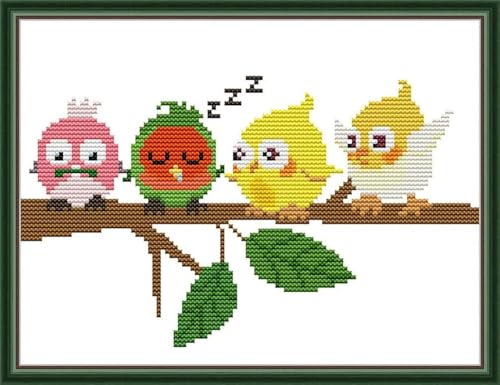yade-show Kreuzstich-Stickset, Muster bedruckt, 11 ct, Vögel auf Baum, bedruckt, DIY-Wandkunst, Handarbeitsset, 40 x 50 cm yade-show Kreuzstich-Stickset, Muster bedruckt, 11 ct, Vögel auf Baum, bedruckt, DIY-Wandkunst, Handarbeitsset, 40 x 50 cm von yade-show