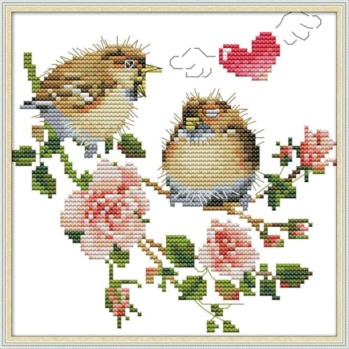 yade-show Kreuzstich-Stickset, Muster bedruckt, 11 ct, Vogel, Blume, Liebe, bedruckt, DIY-Wandkunst, Handarbeitsset, 40 x 50 cm yade-show Kreuzstich-Stickset, Muster bedruckt, 11 ct, Vogel, Blume, Liebe, bedruckt, DIY-Wandkunst, Handarbeitsset, 40 x 50 cm von yade-show