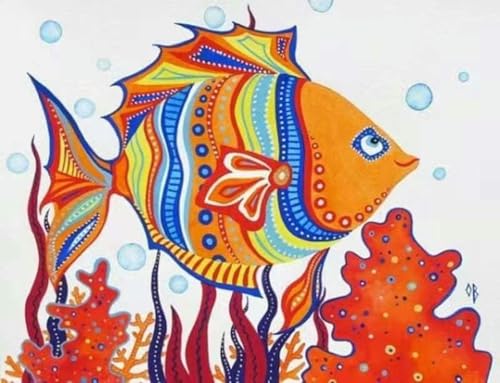 yade-show Kreuzstich-Stickset, Muster bedruckt, 11 ct, bunter Fisch, bedruckt, DIY-Wandkunst, Handarbeitsset, 40 x 50 cm yade-show Kreuzstich-Stickset, Muster bedruckt, 11 ct, bunter Fisch, bedruckt, DIY-Wandkunst, Handarbeitsset, 40 x 50 cm von yade-show