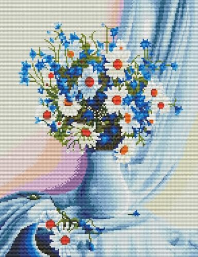 yade-show Kreuzstich-Stickset, Muster bedruckt, 11 ct, weiße Gänseblümchen in einer Vase, bedruckt, DIY-Wandkunst, Handarbeitsset, 40 x 50 cm yade-show Kreuzstich-Stickset, Muster bedruckt, 11 ct, weiße Gänseblümchen in einer Vase, bedruckt, DIY-Wandkunst, Handarbeitsset, 40 x 50 cm von yade-show