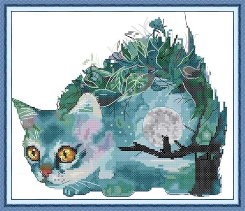 yade-show Kreuzstich-Stickset, Muster gedruckt, 11 ct, abstraktes Tier, Katze, Mond, Landschaft, gedruckt, DIY-Wandkunst, Handarbeitsset, 40 x 50 cm yade-show Kreuzstich-Stickset, Muster gedruckt, 11 ct, abstraktes Tier, Katze, Mond, Landschaft, gedruckt, DIY-Wandkunst, Handarbeitsset, 40 x 50 cm von yade-show