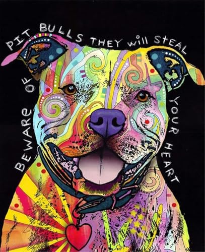 yade-show Kreuzstich-Stickset, Muster gedruckt, 11 ct, bunter Hund, bedruckt, DIY-Wandkunst, Handarbeitsset, 40 x 50 cm von yade-show