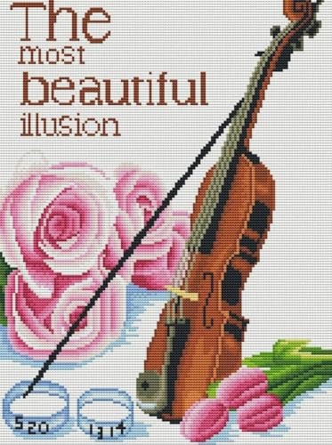 yade-show Kreuzstich-Stickset, Muster gedruckt, 11 ct, vorgedruckt, Violine, Rose und Ring, vorgedruckt, DIY-Wandkunst, Handarbeitsset, 40 x 50 cm yade-show Kreuzstich-Stickset, Muster gedruckt, 11 ct, vorgedruckt, Violine, Rose und Ring, vorgedruckt, DIY-Wandkunst, Handarbeitsset, 40 x 50 cm von yade-show