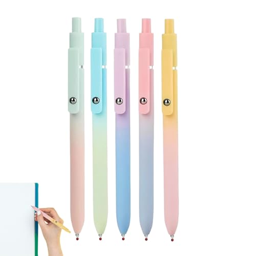 yakermur Gelstift Neutral - Schreibstifte Für Notizen Mit Druckmechanik | Ausziehbarer Multifunktions-Kugelschreiber für Schule, Journaling, Familie, Freunde, Lehrer & Schüler von yakermur