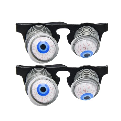 yakermur Lustiges Augen-Spielzeug, lustige Brille für Halloween-Party, Party, Weihnachten, Farce, Karneval, lustige Aktivitäten, Zwei Paare, Se référer au descriptif von yakermur