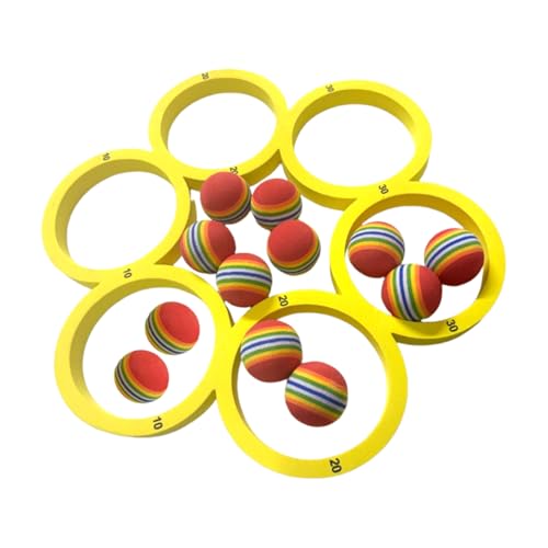 yakermur Spiele Für Pool - Schwimmbad Wurfspiel Zum Werfen Und Fangen,Outdoor Aktivität, Mehrspieler Wassersport Mit 12 Regenbogenbällen Für, Garten Und Wasserpark von yakermur