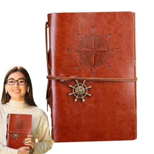 yakermur Vintage Notizblock - Arbeitsnotizbuch Mit Piratendesign Schreibjournal - Retro-Schreibheft mit Glattem Schreibgefühl Schulbedarf & Bürozubehör für Damen Herren Jugendliche von yakermur