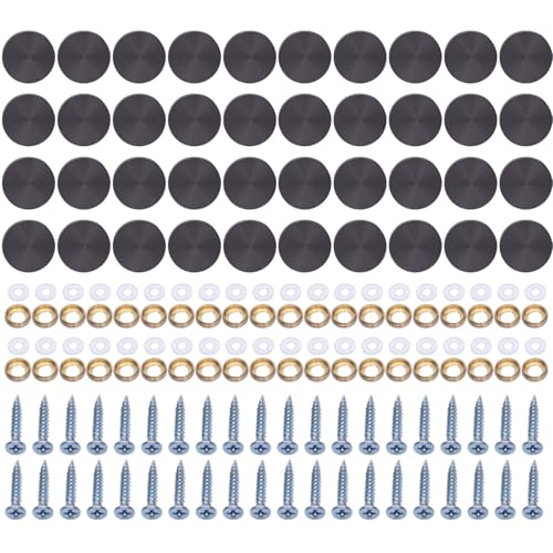 40 Stück Glas-Schraubkappen, Stahl, dekorative Abdeckungen, Wanddekoration, Befestigungselemente, einfach zu verwenden, für Bad und Küche 40 Stück Glas-Schraubkappen, Stahl, dekorative Abdeckungen, Wanddekoration, Befestigungselemente, einfach zu verwenden, für Bad und Küche von yanwuwa