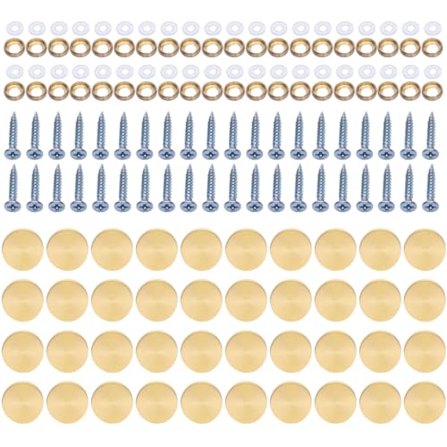 40 Stück Glas-Schraubkappen, Stahl, dekorative Abdeckungen, Wanddekoration, Befestigungselemente, einfach zu verwenden, für Bad und Küche 40 Stück Glas-Schraubkappen, Stahl, dekorative Abdeckungen, Wanddekoration, Befestigungselemente, einfach zu verwenden, für Bad und Küche von yanwuwa