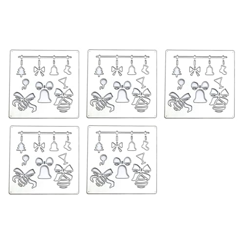 5 x Stanzformen mit Aufschrift "Merry Christmas", Prägeschablonen, Weihnachten, Metall, Stanzformen für Scrapbooking, Kartendekoration von yanwuwa