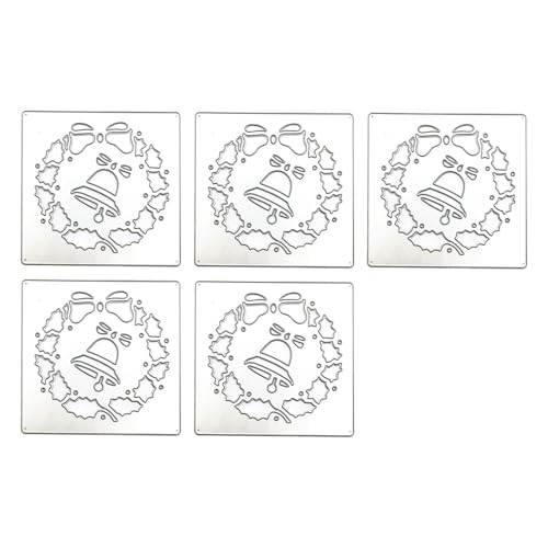 5 x Stanzformen mit Aufschrift "Merry Christmas", Prägeschablonen, Weihnachten, Metall, Stanzformen für Scrapbooking, Kartendekoration von yanwuwa