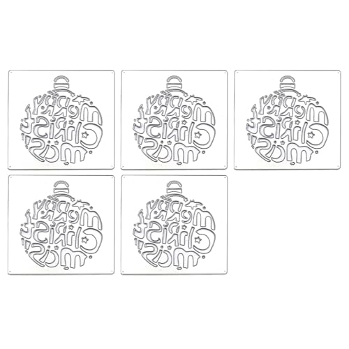 5 x Stanzformen mit Aufschrift "Merry Christmas", Prägeschablonen, Weihnachten, Metall, Stanzformen für Scrapbooking, Kartendekoration von yanwuwa