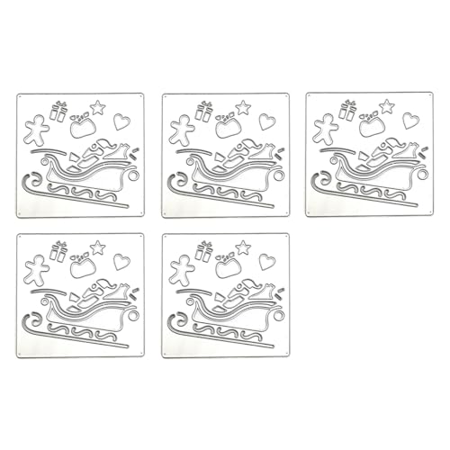 5 x Stanzformen mit Aufschrift "Merry Christmas", Prägeschablonen, Weihnachten, Metall, Stanzformen für Scrapbooking, Kartendekoration 5 x Stanzformen mit Aufschrift "Merry Christmas", Prägeschablonen, Weihnachten, Metall, Stanzformen für Scrapbooking, Kartendekoration von yanwuwa