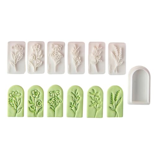 7-teiliges Bastelwerkzeug-Set für Blumenohrringe aus weichem Ton, handgefertigtes Accessoire, Schmuckform für Hobbyisten von yanwuwa