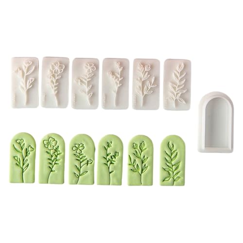 7-teiliges Bastelwerkzeug-Set für Blumenohrringe aus weichem Ton, handgefertigtes Accessoire, Schmuckform für Hobbyisten von yanwuwa