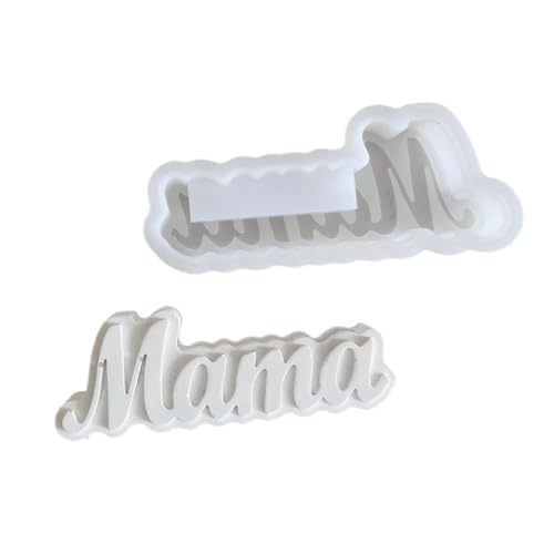 Flexible 3D-Silikon-Display-Charm-Formen für Mom-Buchstabenform, Ornament, Gießformen für Kerzenhalter und von yanwuwa