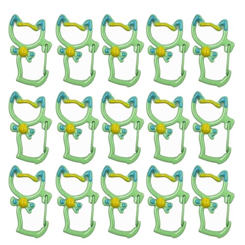 Karabinerverschlüsse in Katzenform, Metall-Federclip, Metall-Karabinerverschlüsse, Schlüsselanhänger, Zubehör für Schlüsselanhänger, 15 Stück von yanwuwa