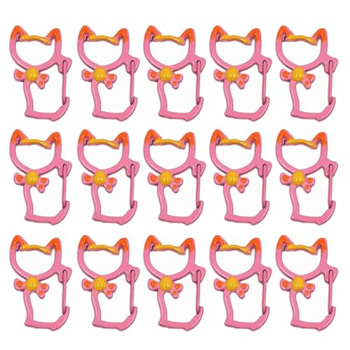 Karabinerverschlüsse in Katzenform, Metall-Federclip, Metall-Karabinerverschlüsse, Schlüsselanhänger, Zubehör für Schlüsselanhänger, 15 Stück von yanwuwa