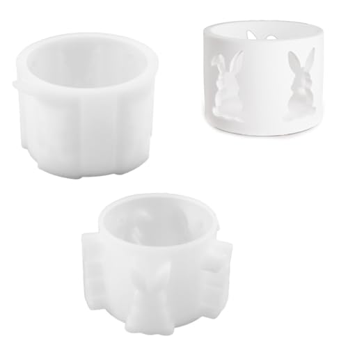 Mehrzweck-Silikon-Kerzenhalter-Form-Set, tragbar, für Harz, Gips, Bastelbedarf, verschiedene Größen von yanwuwa