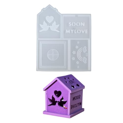 Modisches Haus, stabiles Silikon-Schlüsselanhänger-Form-Set, Bastelbedarf, Epoxidharz, Buchstaben-Anhänger zum Personalisieren von Schmuck von yanwuwa
