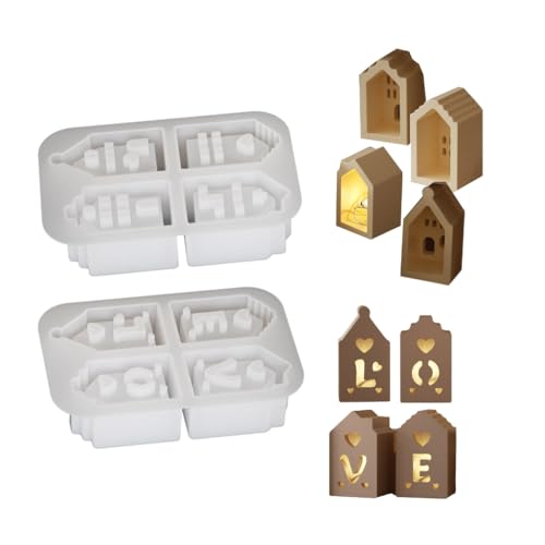 Modisches Haus, stabiles Silikon-Schlüsselanhänger-Set, Bastelbedarf, Epoxidharz, Buchstaben-Anhänger zum Personalisieren von Schmuck von yanwuwa