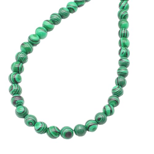 Natürliche Malachit-Perlen für die Schmuckherstellung, glatte runde Steinperlen, handgefertigtes Bastelzubehör Natürliche Malachit-Perlen für die Schmuckherstellung, glatte runde Steinperlen, handgefertigtes Bastelzubehör von yanwuwa