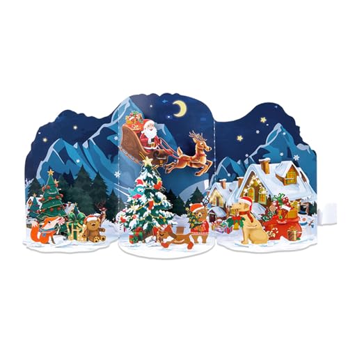 Popup-Grußkarte mit 3D-Weihnachtsmotiv, handgefertigt, mit Umschlag und Notizkarte, für Partys, Einladung von yanwuwa