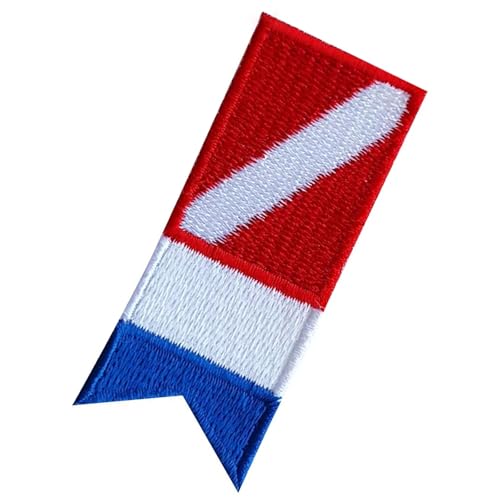 Scubas Diver Down Bestickte Patches Praktische Flaggen Patches Besticktes Taucherabzeichen für Rucksäcke Hut von yanwuwa