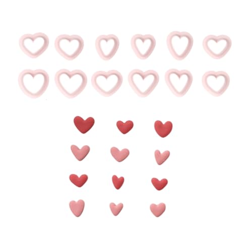 Set mit 12 kleinen Mehrzweck-Polymeren in Herzform, zum Valentinstag, Schmuckherstellungs-Set für Ohrringe und Halsketten Set mit 12 kleinen Mehrzweck-Polymeren in Herzform, zum Valentinstag, Schmuckherstellungs-Set für Ohrringe und Halsketten von yanwuwa
