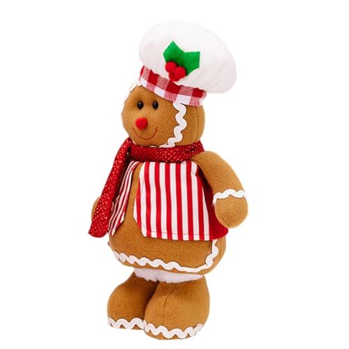 yanwuwa Erweiterbare Lebkuchen mit Kochhut für Weihnachten, handgefertigt, Keksmann, stehende Dekoration, Festival, Wohnaccessoire von yanwuwa