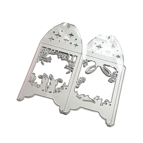 yanwuwa Stanzschablonen aus Metall in Hasenlampenform, Karbonstahl, Stanzformen für Kartenherstellung, Scrapbooking, Verpackung von yanwuwa