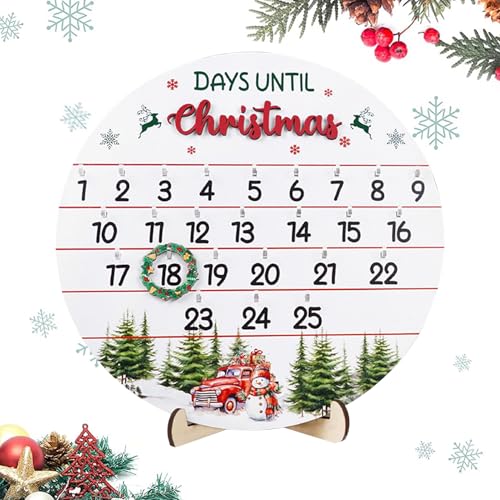 yanzisura Adventskalender, Weihnachtsdeko Mit 24 Türchen Adventsschmuck, Holz Deko Türschild Kalender Für Wand Kamin Schreibtisch Deko von yanzisura