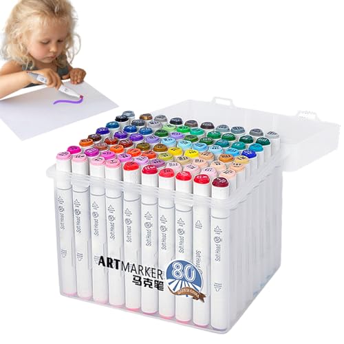 yanzisura Farbmarker | 80 Farben Auslaufsichere Filzstifte Für Erwachsene & Schnelltrocknende Doppelspitzen-Marker,Doppelspitze Schnelltrocknend Für Scrapbooking Journaling Schule Zuhause Kindergarten yanzisura Farbmarker | 80 Farben Auslaufsichere Filzstifte Für Erwachsene & Schnelltrocknende Doppelspitzen-Marker,Doppelspitze Schnelltrocknend Für Scrapbooking Journaling Schule Zuhause Kindergarten von yanzisura