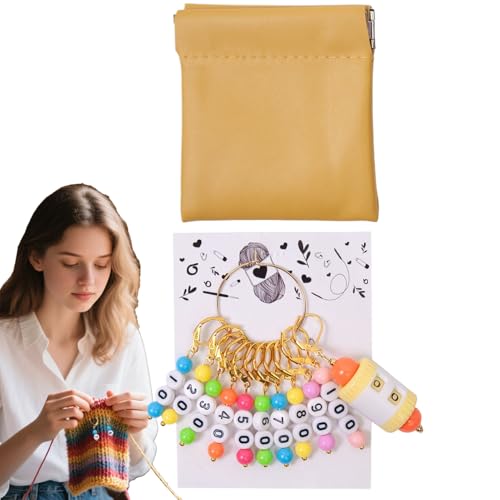 yanzisura Maschenmarkierer für Strickarbeiten,Häkel- Und Webmarker Mit Reihenzähler - Abnehmbare Englische Buchstaben Oder Zahlen Für Anfänger & Nähbegeisterte von yanzisura