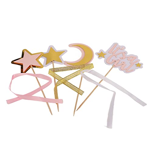 Kuchendekoration, Stern-Mond-Kuchenaufsatz, gute Dekoration, niedliche Karten, Party-Kuchendekorationen, hausgemachte Kuchendekoration (rosa HM2140903) von yaogohua