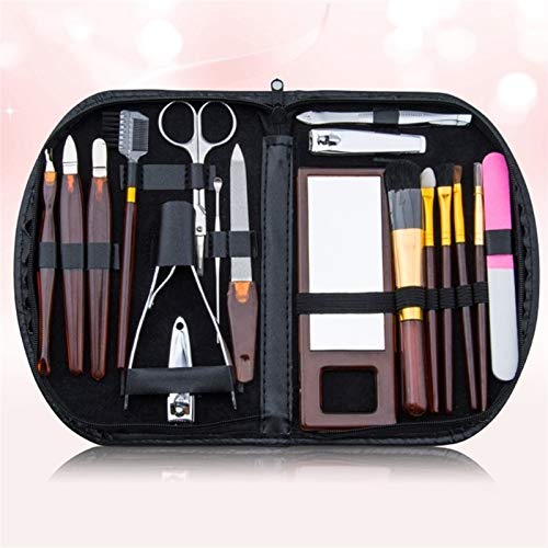 Maniküre Set Nagelknipser Pediküre Kit 18 teile / satz Maniküre Clippers Trimmer Nagelclipper Set Nagel Clippers Ohrlöffel Edelstahl Schere Schere Pusher Pinzette Nagelset Nageletui Nagelknipser Set von yaoyaoshop