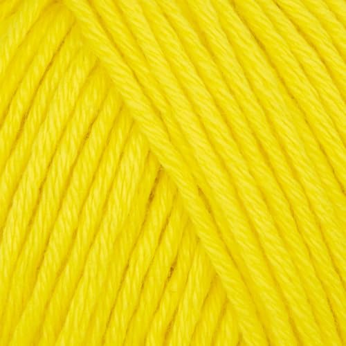Babysoft Baumwollgarn, Garn E-verse, 100 % Bio-Baumwolle, weich und hypoallergen, ideal für Baby-Stricken, Häkeln, Amigurumi- & DIY-Projekte, Bio-Textil-zertifiziert, 50 g (3, 120 Gelb) von yarn e-verse