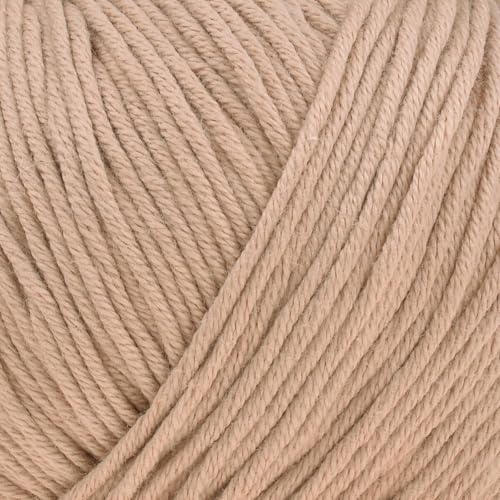 Babysoft Baumwollgarn, Garn E-verse, 100 % Bio-Baumwolle, weich und hypoallergen, ideal für Baby-Stricken, Häkeln, Amigurumi & DIY-Projekte, Bio-Textil-zertifiziert, 50 g (3, 141 Dunkelbeige) von yarn e-verse