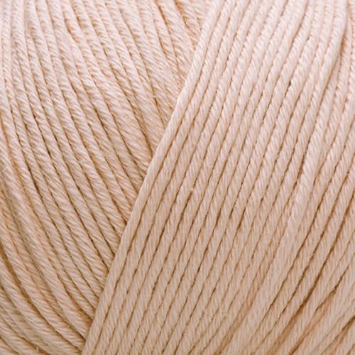 Babysoft Baumwollgarn, Garn E-verse, 100 % Bio-Baumwolle, weich und hypoallergen, ideal für Baby-Stricken, Häkeln, Amigurumi & DIY-Projekte, Bio-Textil-zertifiziert, 50 g (3, 142 Beige) von yarn e-verse