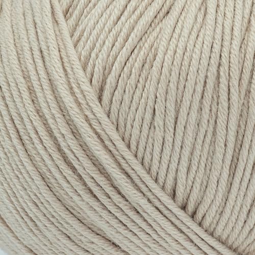 Babysoft Baumwollgarn, Garn E-verse, 100 % Bio-Baumwolle, weich und hypoallergen, ideal für Baby-Stricken, Häkeln, Amigurumi- und DIY-Projekte, Bio-Textil-zertifiziert, 50 g (3, 144 Dark Off White) von yarn e-verse
