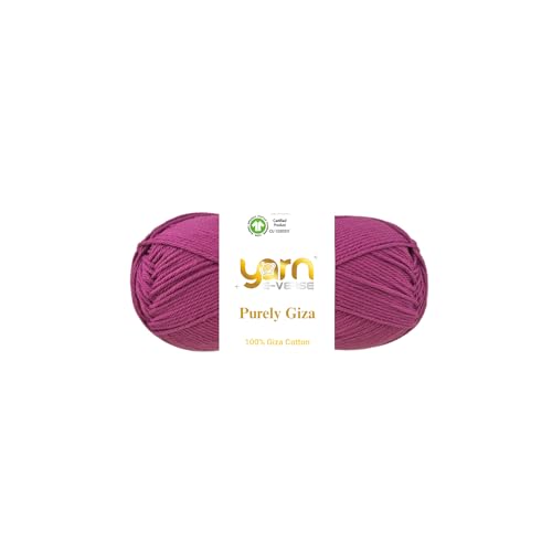 Purely Giza, Garn E-Verse, 100 % Gizeh, ägyptisches Baumwollgarn, mattes Finish, 50 g/125 m Knäuel, weiches Garn zum Stricken und Häkeln, merzerisiert, nicht spalten, ideal für Baby- und Purely Giza, Garn E-Verse, 100 % Gizeh, ägyptisches Baumwollgarn, mattes Finish, 50 g/125 m Knäuel, weiches Garn zum Stricken und Häkeln, merzerisiert, nicht spalten, ideal für Baby- und von yarn e-verse